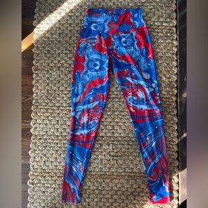 Buffalo Bills Red and Blue Swirl Women's Leggings